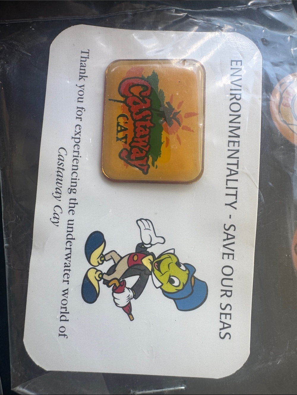 Disney Castaway Cay Pin - Yellow, Green, Red, Blue